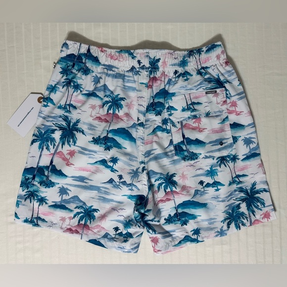 VINTAGE SUMMER 4-Way Stretch Volley Swim Trunk Shorts Tropical Men’s Medium NWT - Picture 12 of 12